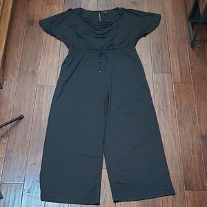 New Directions Black Wide-leg Jumpsuit with Open Sleeves size XL